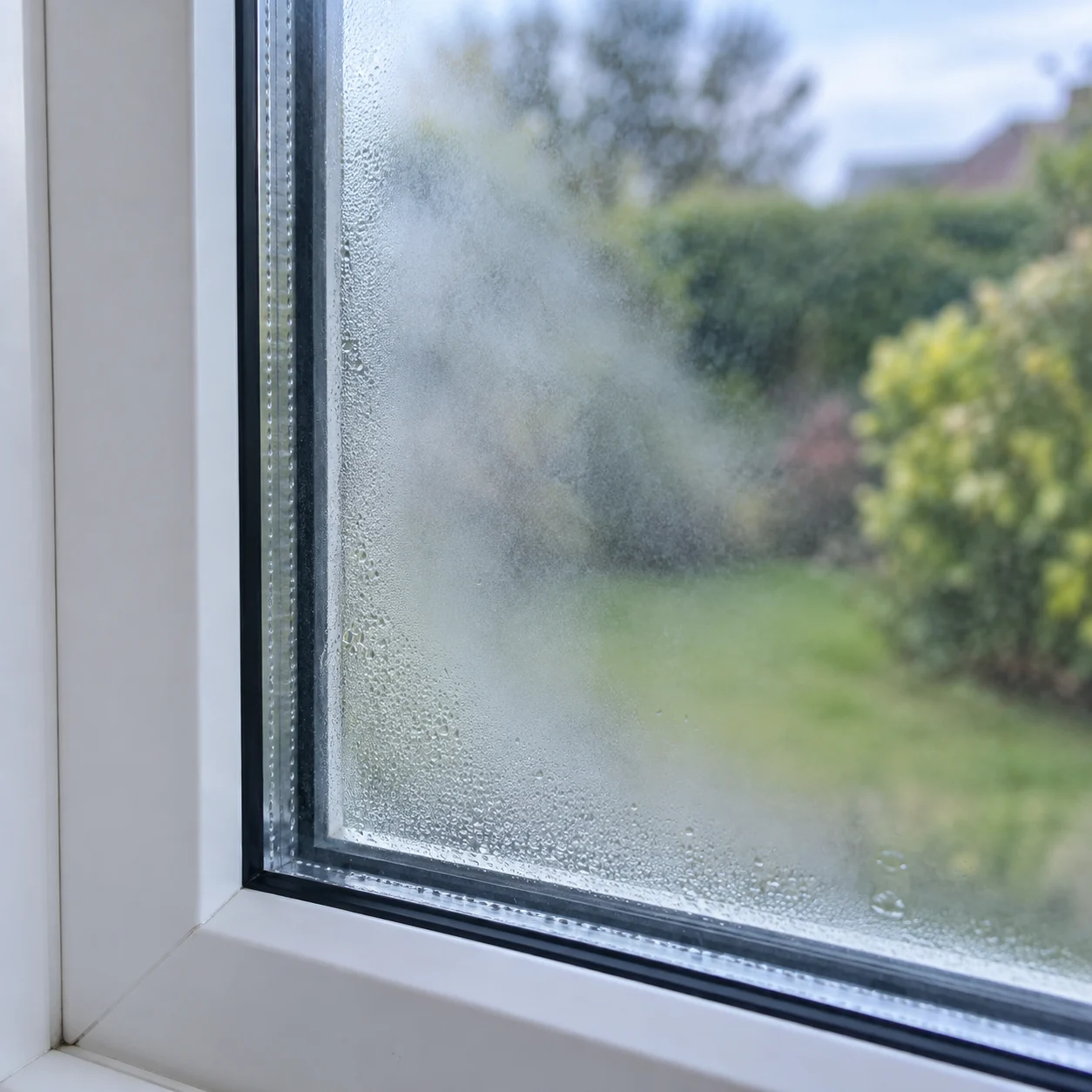 Illustrative condensation detail on double glazing