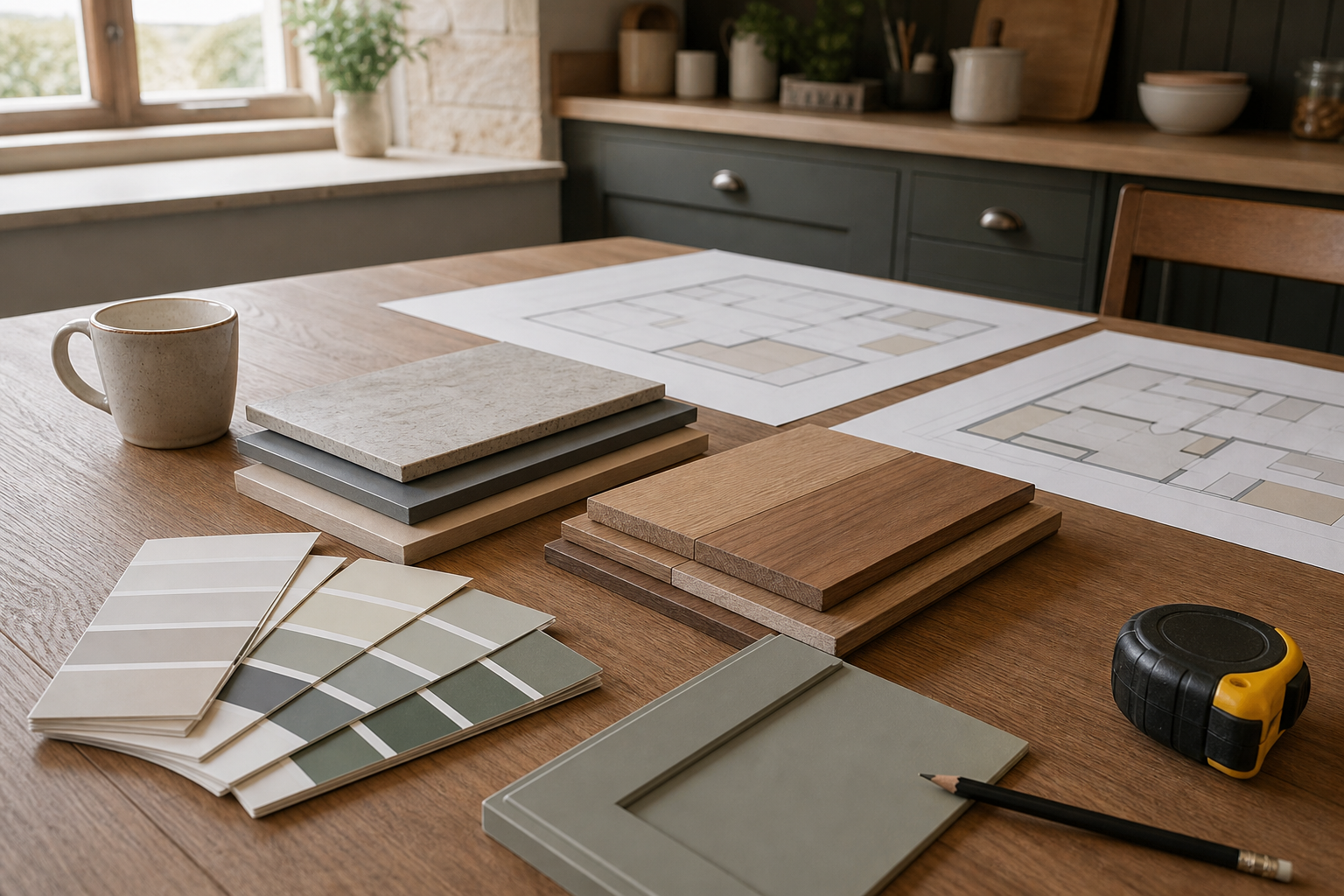 Kitchen design visit materials and plans