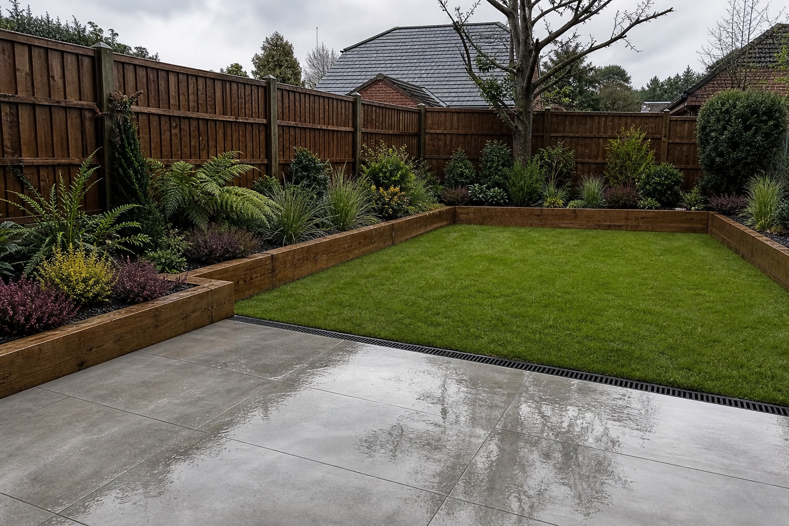 Stockport family patio garden transformation