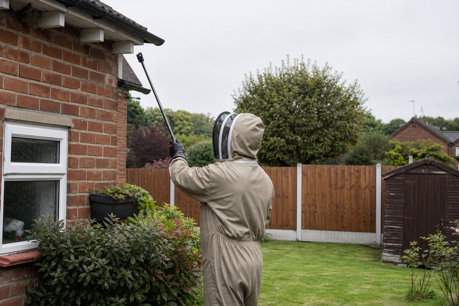 Wasps near doors, eaves or sheds
