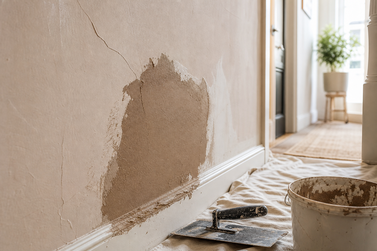 Patch plaster repairs photographic example