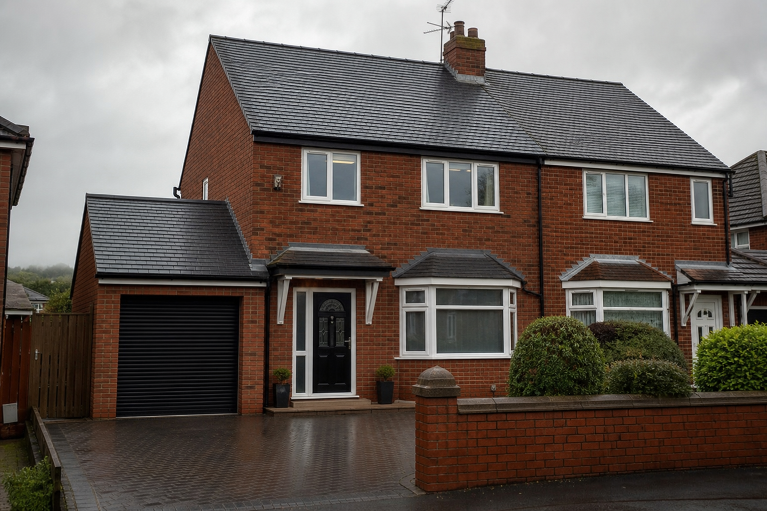 Clean completed slate and tile roof