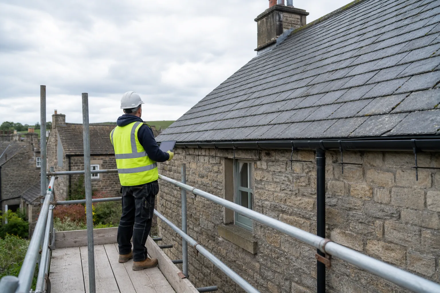 Full slate re-roof example roof project