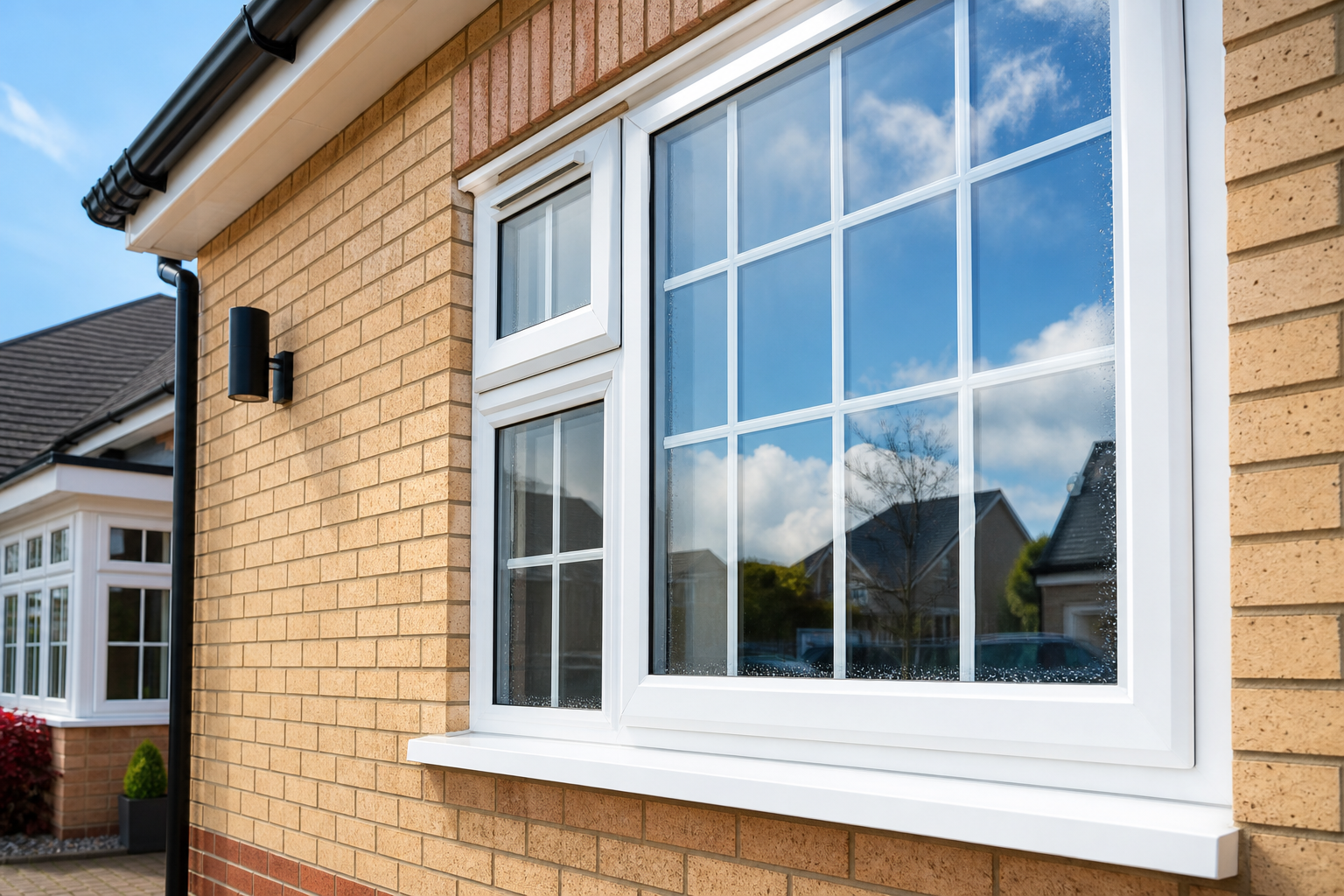 Freshly cleaned residential windows